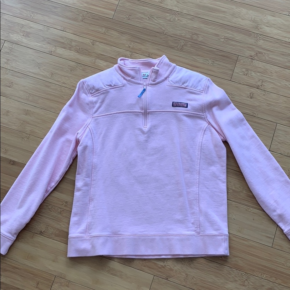 Vineyard Vines quarter zip long sleeve pale pink